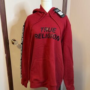 True Religion Bold Burgundy Hoodie for Men